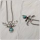 thumbnail image 4 of 1 collar elegante con cabeza de ciervo y delicado colgante., 4 of 5