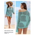 thumbnail image 3 of Vestido de playa de ganchillo con cobertura en traje de baño, color verde menta, 3 of 7