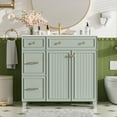 thumbnail image 3 of Euroco 36" Bathroom Vanity with Ceramic Sink, Standard and Double-Layer Drawers, Soft Close Doors, Adjustable Shelves, Modern Storage Cabinet for Small and Medium Bathrooms, 3 of 9
