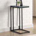 thumbnail image 4 of Furniture of America Vidan Rustic Metal C-Shaped Side Table in Antique Blue, 4 of 6