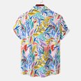thumbnail image 4 of Hombres Casual Botones Playa Sin posicionamiento Estampado floral Turndown Camisa de manga corta Blusa Pompotops oipoqjl49172, 4 of 9