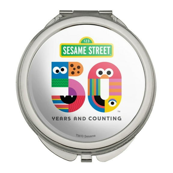 Sesame Street 50th Anniversary Logo Compact Travel Purse Handbag Makeup Mirror