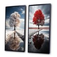 thumbnail image 3 of Designart "Silent Guardians White Tree" Trees Framed Wall Art Set Of 2 - White Landscapes Frame Gallery Set For Office Decor, 3 of 6