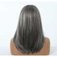 thumbnail image 2 of Peluca Mujer de Color Plata Grisáceo de Longitud Media, Cabello Sintético de Cabellera Completa para Cosplay y Uso Diario, Estilo Ondulado en Capas, Ilumina la Tez, 16 pulg, 2 of 6
