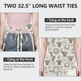 thumbnail image 6 of Beige Highland Cow Flower Wreath Pattern Apron-Garden Aprons for Women with Pockets-Cotton Linen Waterproof Kitchen Cooking Gardening Aprons Adjustable for Kitchen,Cooking,BBQ and Salon 33x27 Inch, 6 of 7