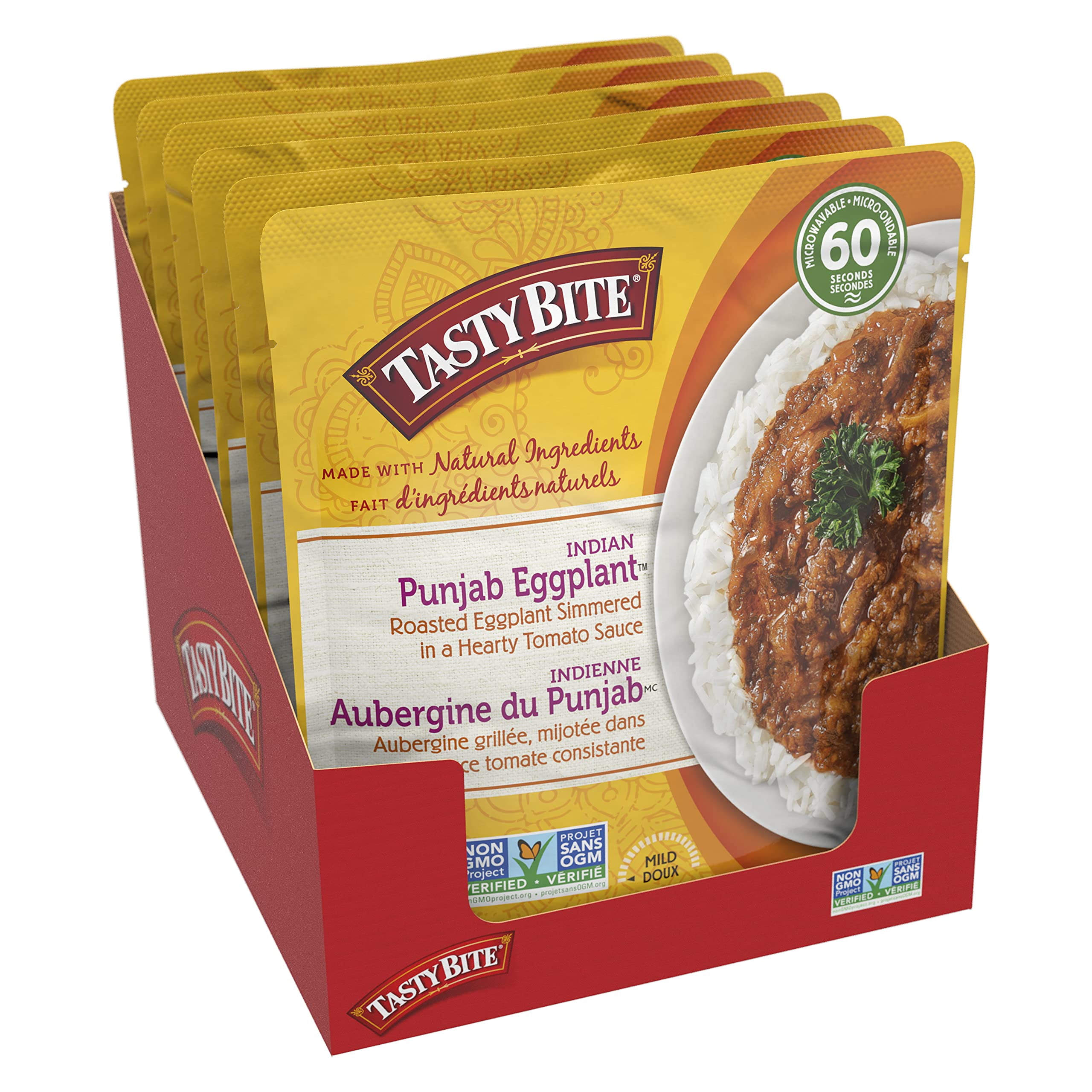 Tasty Bite Indian Punjab Eggplant, Ready to Eat, Microwavable Entree, 10 Ounce (Pack of 6)