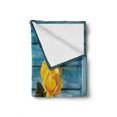 thumbnail image 2 of Rose Soft Flannel Fleece Throw Blanket, Realistic Illustration of a Blooming Yellow Rose in a Clear Vase, Cozy Plush for Indoor and Outdoor Use, 60" x 80", Petrol Blue Yellow, by Ambesonne, 2 of 6