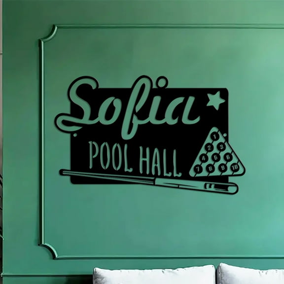 Custom Billiards Pool Hall Metal Wall Personalized Pool Hall Sign Home Decor - Billiards Metal Billiards Metal Sign