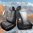 thumbnail image 7 of DIKSOAKR 2 Front Car Seat Covers Fit for Toyota RAV4 2007-2025 Faux Leather Seat Cushion with Airbag Compatible Automotive Interior Accessories (Black&Gray), 7 of 7
