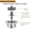 thumbnail image 3 of Sink Strainer Basket, Stainless Steel Sink Aid 304 Stainless Steel 3 In 1 Well Sealed  For Home, 3 of 8