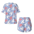 thumbnail image 5 of Naloa Cartoon Poodle Dog Women's Short-Sleeved Pajama Set, Loungewear, Summer pajamas, Breathable Cozy - X-Large, 5 of 9