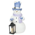 thumbnail image 2 of Alpine Corporation SKY562L-TM Lavender Winter Snowman Holding Lantern Statue with Warm White Flashing LED Candle, 3 Feet Tall, Indoor/Outdoor Holiday Decoration , Christmas Decoration, 2 of 12