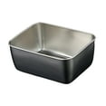 thumbnail image 3 of Platos De Acero Inoxidable Vajilla Rectangular Reutilizable Para Fiesta Barbacoa Pequeño SM SunniMix Plato de servir, 3 of 8
