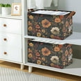 thumbnail image 2 of Yayeee Foldable Storage Basket for Shelves with Handles Set of 2 Waterproof Cloth Bins, Dark Floral Pattern, 2 of 7
