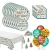Party City Wilderness Tableware Party Supplies Decoration for 8, with Plates, Napkins, Table Cover, Candles, Balloons