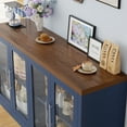 thumbnail image 7 of Homfa 55.1"W Modern Sideboard Buffet with Fluted Glass Doors, Accent Cabinet Console Table TV Stand, Blue & Brown, 7 of 7