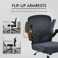 SmileMart Mid Back Adjustable Office Chair with Flip Up Armrests, Dark