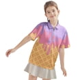 thumbnail image 3 of TAIAOJING T-Shirts Polyvalents Garçon Fille Crème Glacée Imprimée Manches Courtes Col Rabattu T-Shirts Stylés Haut à Fermeture Éclair pour Tout-Petit à Adolescent Coupe Décontractée Léger Tenue Quotidienne, 3 of 7
