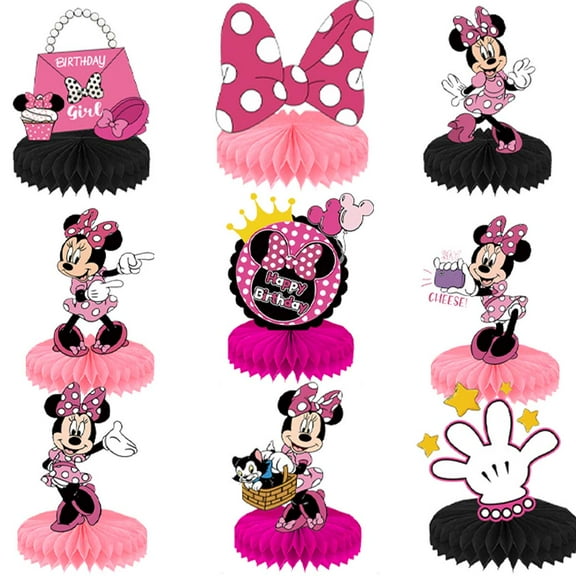 Minnie Honeycomb Centerpieces Table Toppers Decorations for Birthday Party Decor Supplies