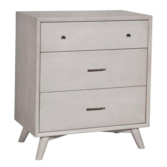 Allora Mid Century Modern Wood 3 Drawer Accent Chest in Gray
