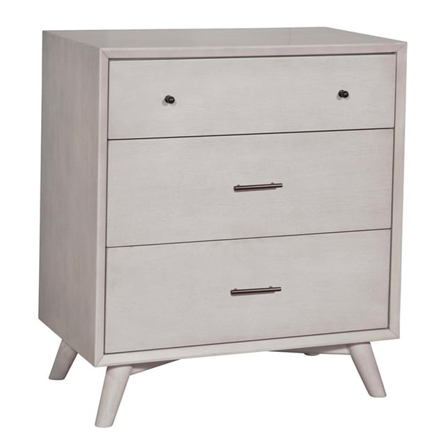 Allora Commode d'Appoint Moderne Mi‐siècle en Bois à 3 Tiroirs, Gris