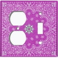 thumbnail image 4 of Metal Light Switch Plate Cover Pink Floral Bandana Paisley Tile Pattern TIL048, 4 of 13