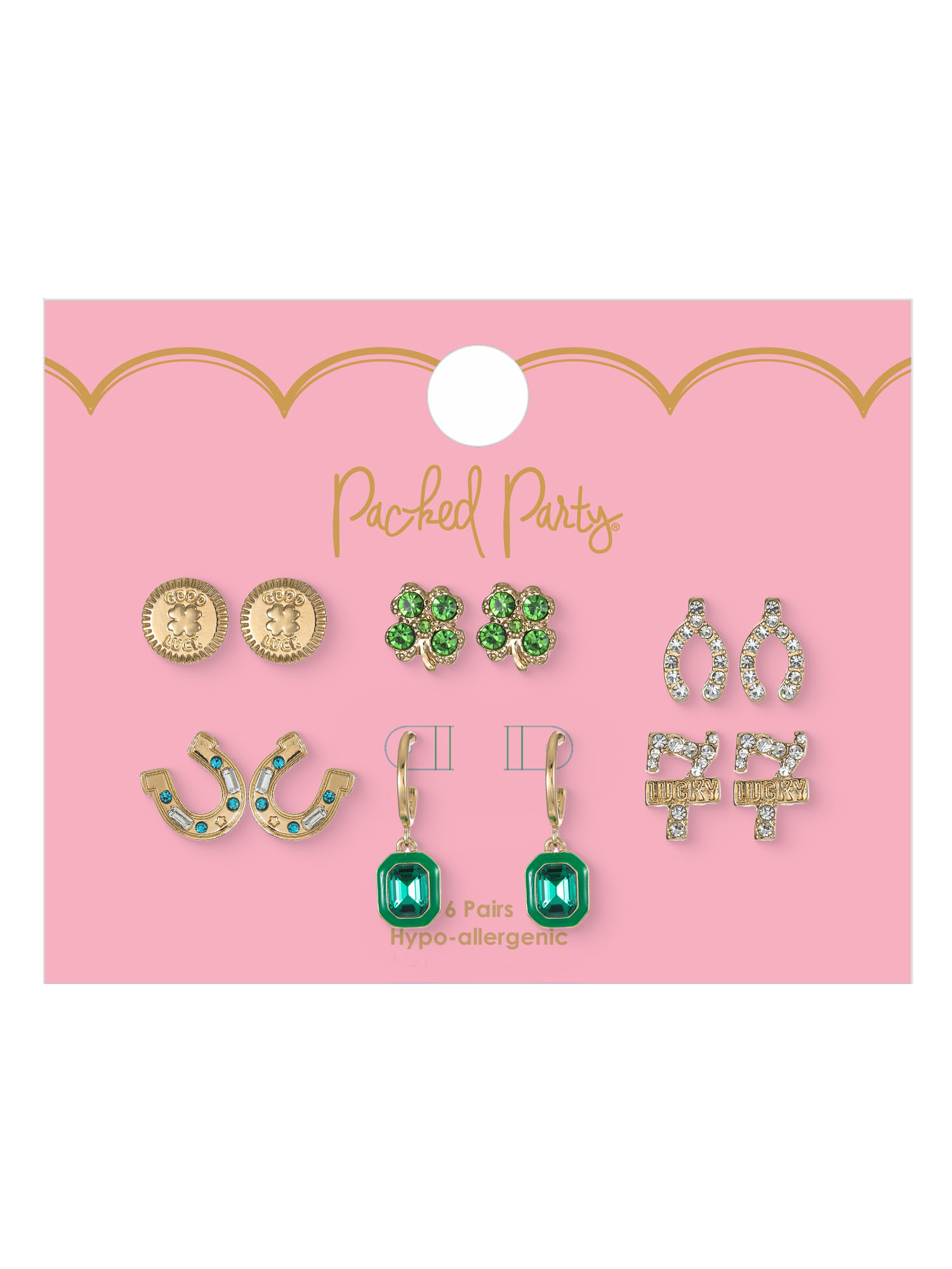 Packed Party Lucky Earring Set, 6 Pairs