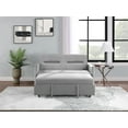 thumbnail image 2 of Sofa Bed,Velvet Loveseat Couch with Pull Out Bed,Convertible Sleeper Sofa Bed with 2 Pillows,Love Seat Futon Sofa Bed with Adjustable Backrest & Side Pockets,Lounge Chaise for Living Room Office,Gray, 2 of 7