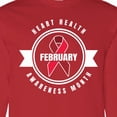 thumbnail image 4 of Inktastic Heart Health Awareness Month February with Red Ribbon Badge Long Sleeve T-Shirt, 4 of 5
