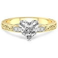 thumbnail image 4 of IGI Certified 2 Carat Heart Shape Lab Grown Diamond Engagement Ring | 14K Yellow Gold | Antique Allure Vintage Lab Diamond Ring | FG-VS2-VS2 Quality Friendly Diamonds, 4 of 6