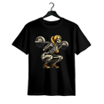 thumbnail image 1 of womens black cotton graphic t shirt skeleton weightlifting pijena print loose fit round neck short sleeve breathable casual summer tee for gym humor casual attire gym shirts black, 1 of 6