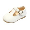thumbnail image 3 of Domzle Wide Toe Box Toddler Mary Jane Dress Shoes Girl , Soft Upper, Hook & Loop T-strap, Non-slip Outsole White, 3 of 6