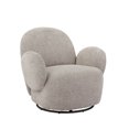 thumbnail image 4 of Hassch Comfy Upholstered Swivel Lounge Chair, Modern Accent Armchair with Fabric Seat, Foam Cushion and Metal Frame for Living Room & Bedroom (Gray), 4 of 7