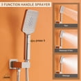 thumbnail image 3 of Boyel Living 12 inches Shower System Ceiling Mount 3-Functions Square Shower Faucet Set with Handheld Shower,Brushed Nickel, 3 of 10