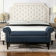 thumbnail image 2 of Jennifer Taylor Banc d'Accent d'Entrée Kathy Roll Arm Bleu Pacifique, 2 of 17