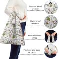 thumbnail image 5 of 5 Pack Foldable Shopping Bag,White Christmas Wreath Pattern Reusable Grocery Bags with Pockets,Large Reusable Tote Bags with Handles Waterproof & Lightweight, 5 of 6