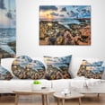 thumbnail image 3 of Designart Rocky Blue Seashore Sunset - Seashore Throw Pillow - 18x18, 3 of 4
