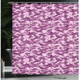 thumbnail image 4 of Ambesonne Fuchsia Shower Curtain, Exotic Camouflage Pattern, 69"Wx75"L, Pale Pink and Fuchsia, 4 of 5