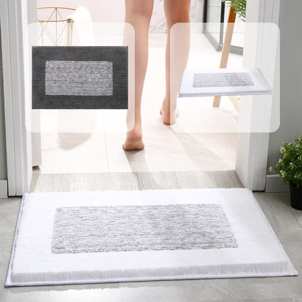 Alfombra de baño de microfibra suave absorbente - Alfombra antideslizante de ducha, lavable a máquina, 40x60cm, gris oscuro