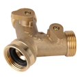 thumbnail image 4 of 3/4 Inch Brass 2 Way Valve Splitter Hose Pipe Tap Connectors for Garden Irrigation, 4 of 5