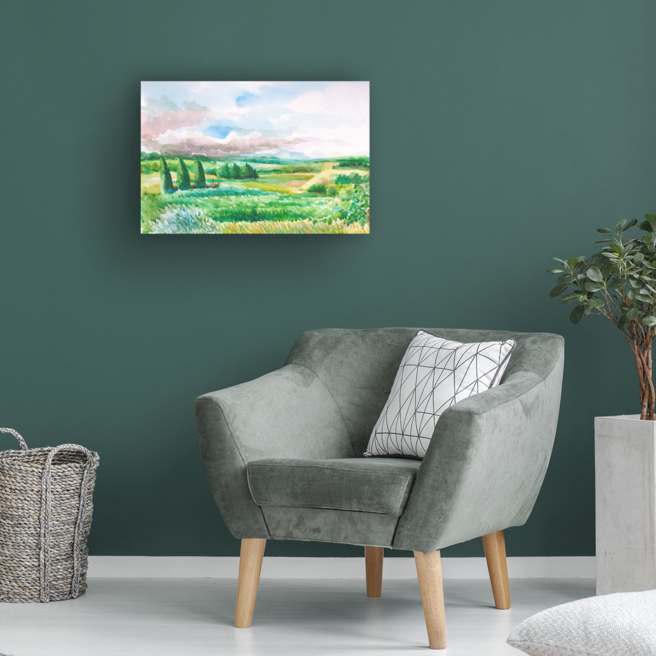 Canvas Wall Art - Oxana Zaika 'Vineyards France Occitanie' Wall Art for Living Room, Bedroom, or Office Décor by Trademark Fine Art - 32 x 22 Inches