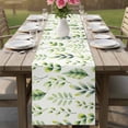 thumbnail image 4 of Sage Green Leaves Table Runner 120 Inches, Summer Botanical Farmhouse Leaf Watercolor Bed Runner Dresser Scarves Tabletop for Indoor Outdoor Parties/Ceremony/Banquet, 13"x 120", 4 of 8