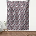 thumbnail image 4 of Ambesonne Geometric Fabric by the Yard Upholstery, Floral Motif Hexagon Grid, 3 Yards, Dark Mauve Cadet Blue, 4 of 5