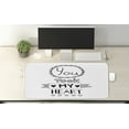 thumbnail image 2 of Saying Computer Mouse Pad, Typographic Style Lettering You Took My Heart with Hand Drawn Ornamental, Rectangle Non-Slip Rubber Mousepad X-Large, 35" x 15" Gaming Size, Black White, by Ambesonne, 2 of 2