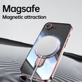 thumbnail image 5 of Allytechgroup Case for Apple iPhone 16e [Compatible with MagSafe], 360° Rotatable Invisible Magnetic Ring  Stand [Camera Lens Protector] Military-Grade Plating Clear Shockproof Phone Cover, Rosegold, 5 of 7