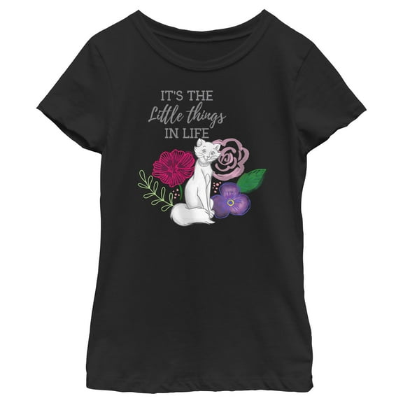 Girl's Aristocats Duchess It’s the Little Things in Life Graphic Tee Black X Large