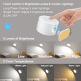 thumbnail image 4 of Aplique de pared para interiores, lámpara de pared con batería recargable por USB, luz cálida/natural/blanca, 3 niveles de brillo, control táctil blanco, 4 of 7