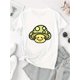thumbnail image 2 of Camisetas con estampado para mujer, camisetas de manga corta de verano 2025, blusas casuales con cuello redondo para adolescentesWomen's Casual Crew Neck T-Shirt with Smiling Mushroom Print, Polyes, 2 of 6