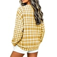thumbnail image 5 of Women's Gingham Plaid Sweatshirt Crew Neck Long Sleeve Loose Fit Casual Pullover Top, 5 of 7