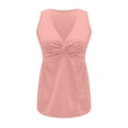 thumbnail image 6 of Women Tank Tops BWASD Slim Fit Deep V Neck Solid Color Sleeveless Camisole Sleeveless Basic Layering Shirts Going Out Top Pink S-XXL, 6 of 7